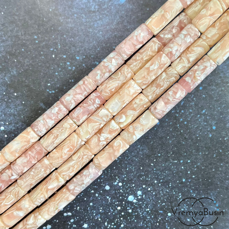 Мозаика из перламутра, трубочка гладкая 6х14 мм (нить, ок. 28 шт.)