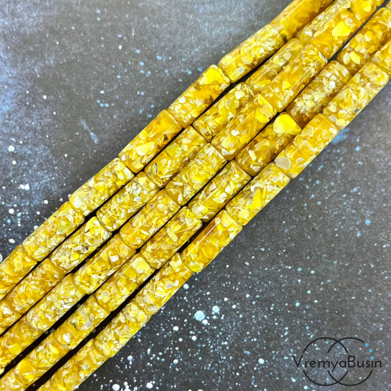 Мозаика из перламутра, трубочка гладкая 6х14 мм (нить, ок. 28 шт.)