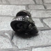 Бусина "Череп с рогами" с фианитами, латунь с черным родиевым покрытием, 10х14 мм  (1 шт.)