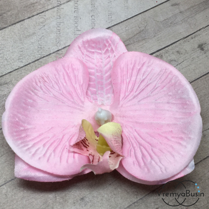 Цветок из ткани "Орхидея", 80 мм., цв.РОЗОВЫЙ (1 шт.)