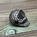 Бусина "Череп" из латуни с черным родиевым покрытием и цирконами