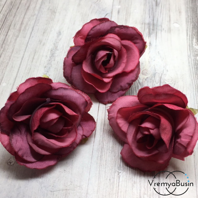 Цветок из ткани "Роза", 35 мм (1 шт.)