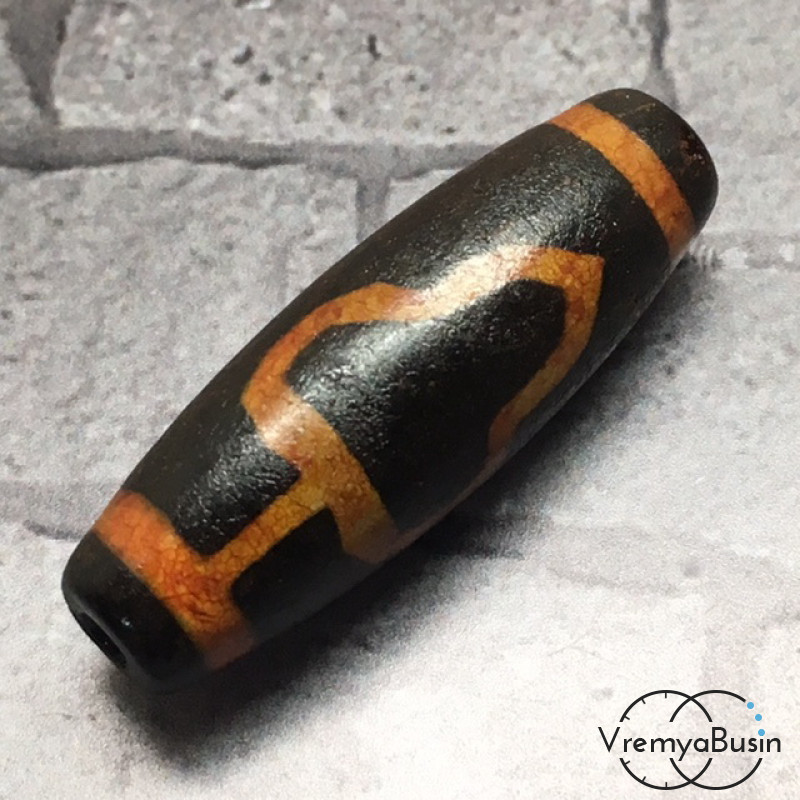 Бусина Дзи из агата "Бодхи", 30х10 мм (1 шт.)