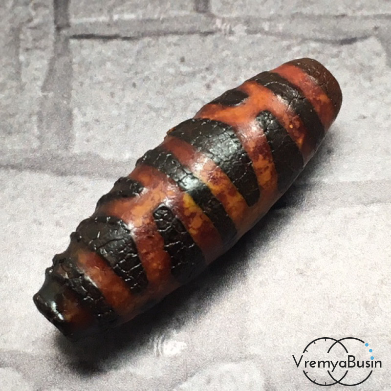 Бусина Дзи из агата "Черепаха", 30х10 мм (1 шт.)