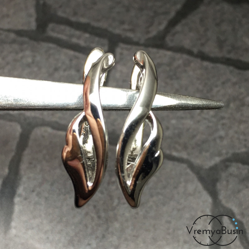 Швензы с английским замком. Латунь с родиевым покрытием 