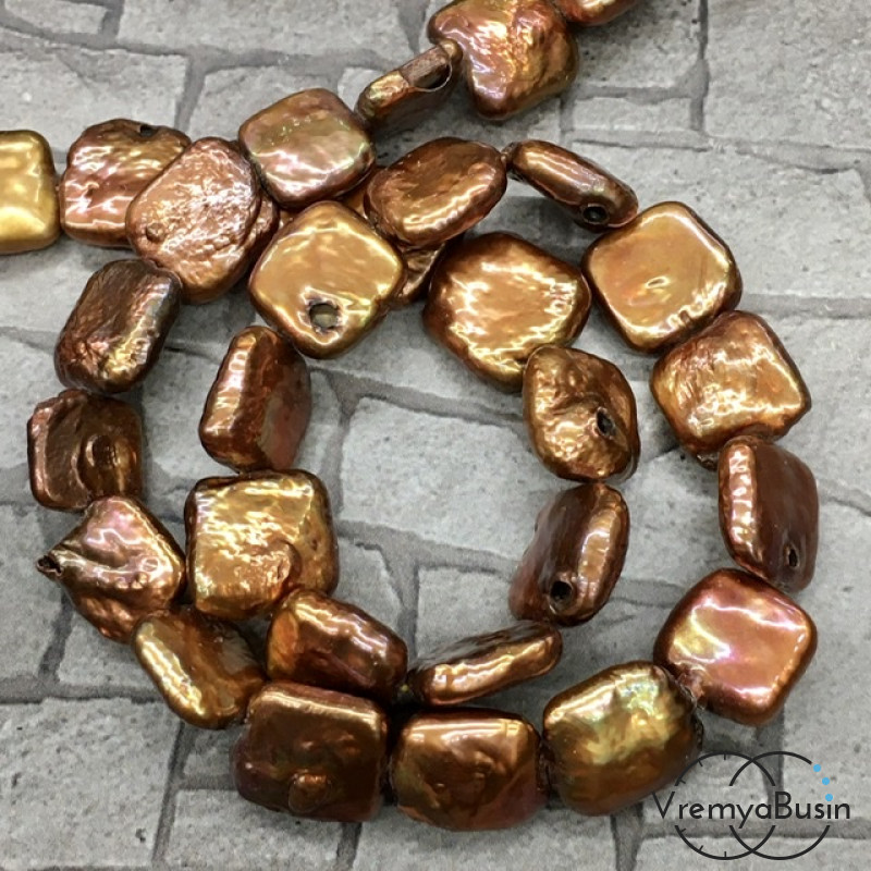 Жемчуг Кейши, плоская бусина (1/2 нити, ок. 17  шт.)