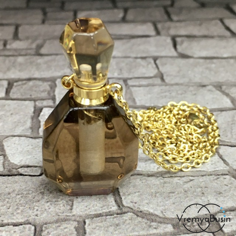 Раухтопаз. Кулон-флакон для духов с цепочкой цв.золото (1шт.)