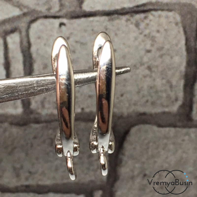 Швензы с английским замком. Латунь с родиевым покрытием 