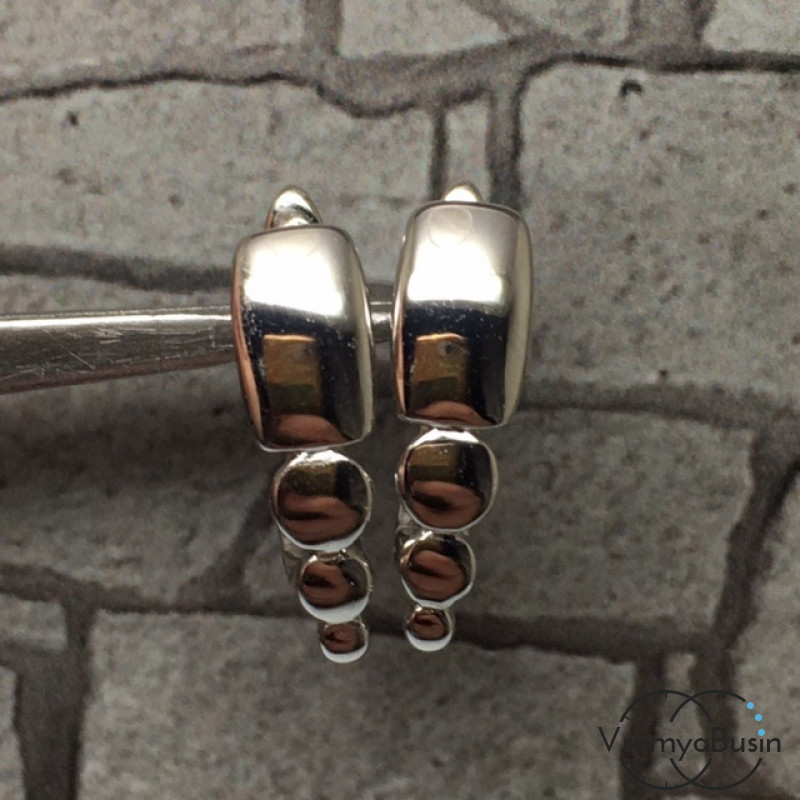 Швензы с английским замком. Латунь с родиевым покрытием 