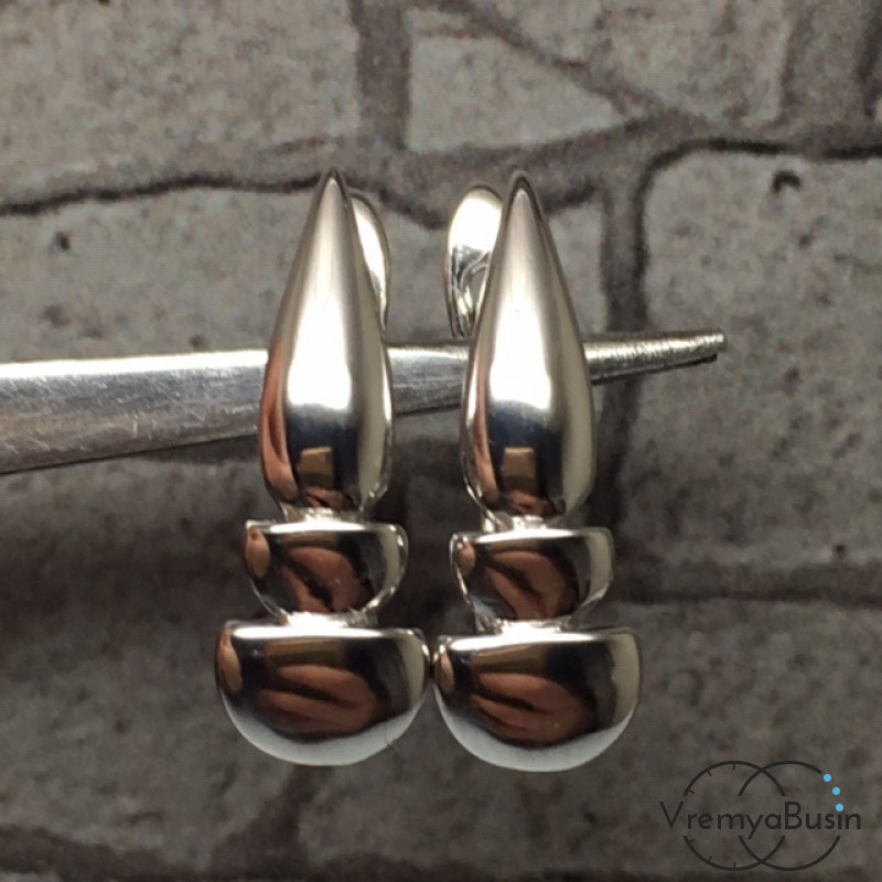 Швензы с английским замком. Латунь с родиевым покрытием 