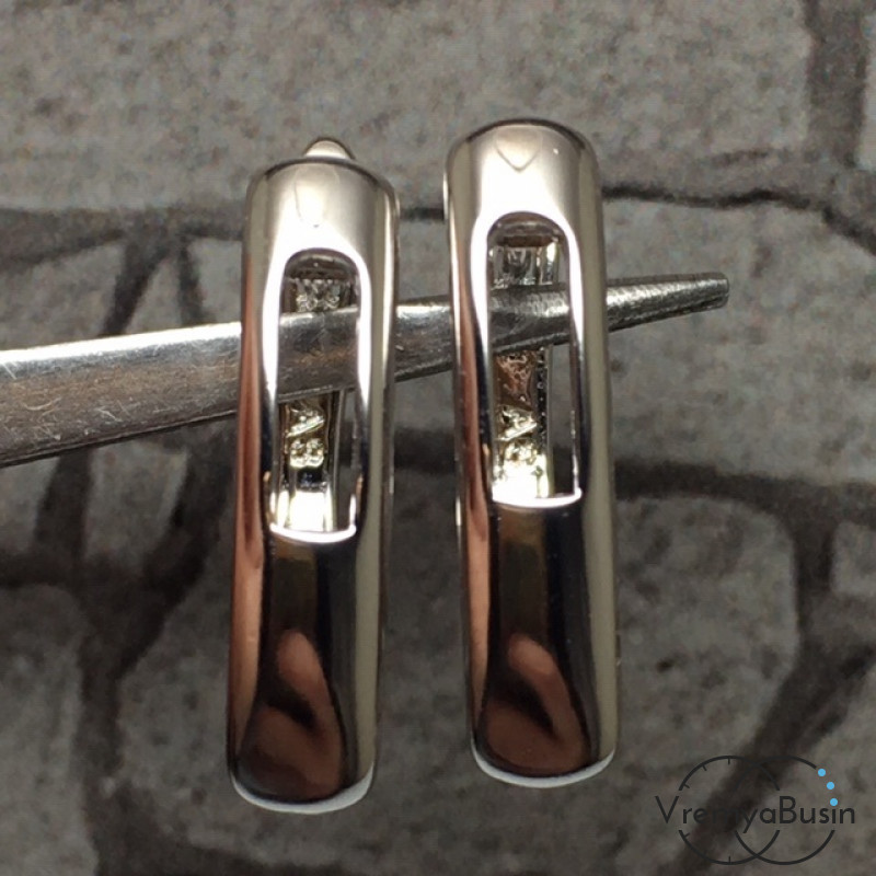 Швензы с английским замком. Латунь с родиевым покрытием 