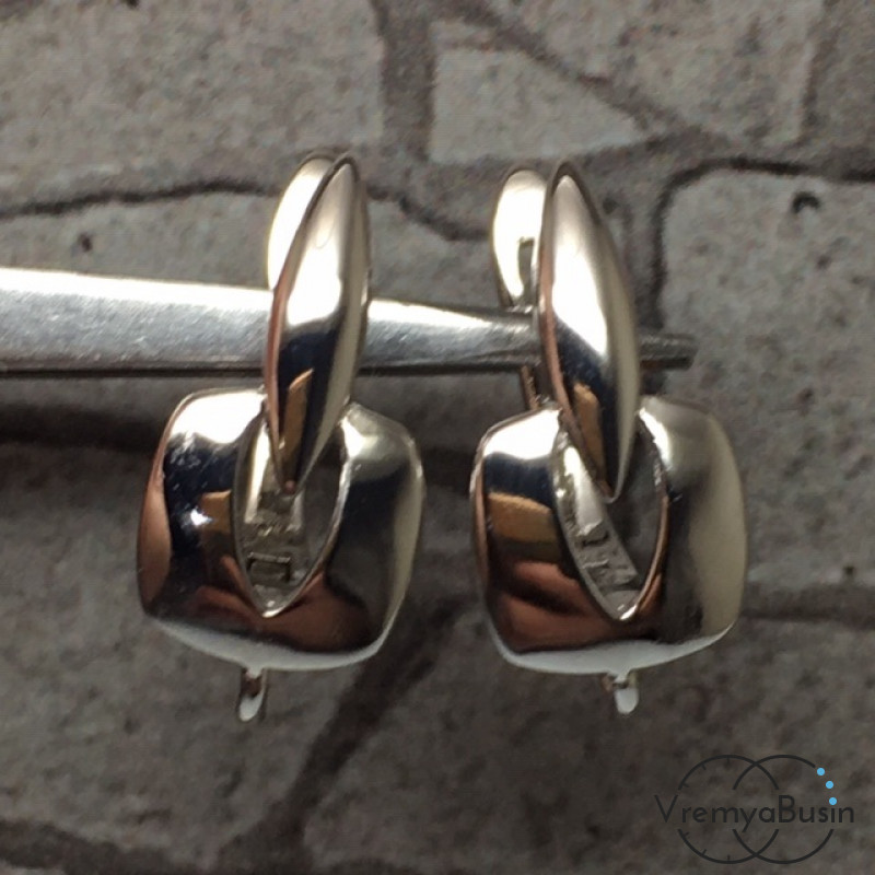 Швензы с английским замком. Латунь с родиевым покрытием 