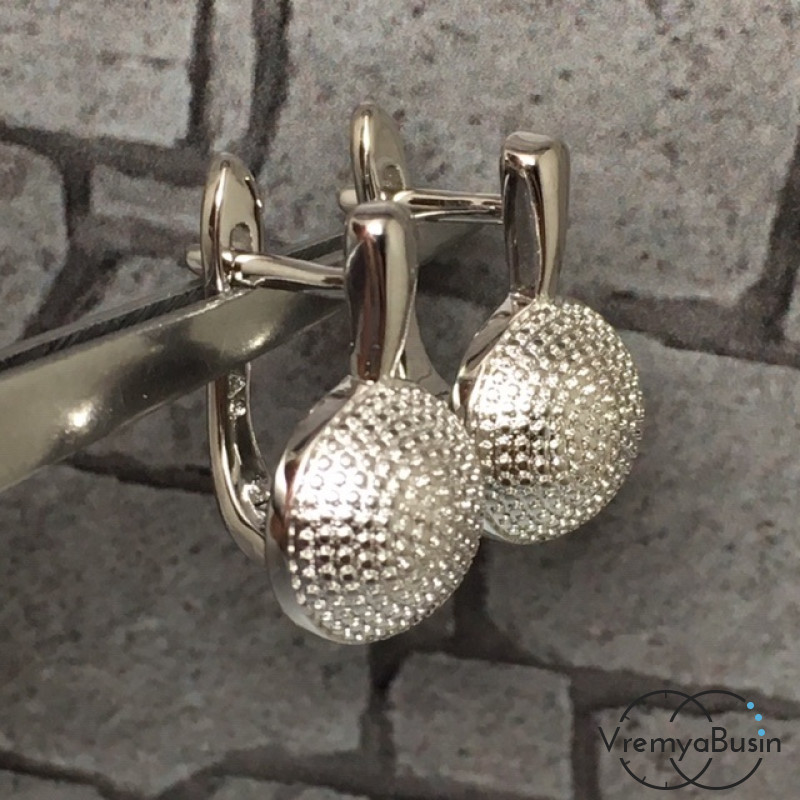 Швензы с английским замком. Латунь с родиевым покрытием 