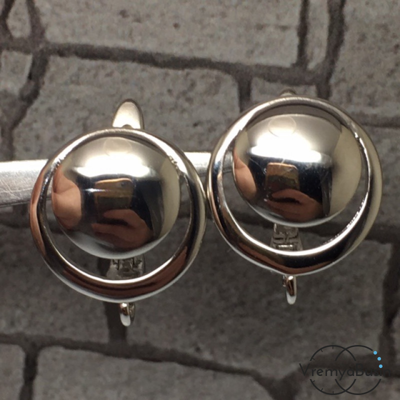 Швензы с английским замком. Латунь с родиевым покрытием 