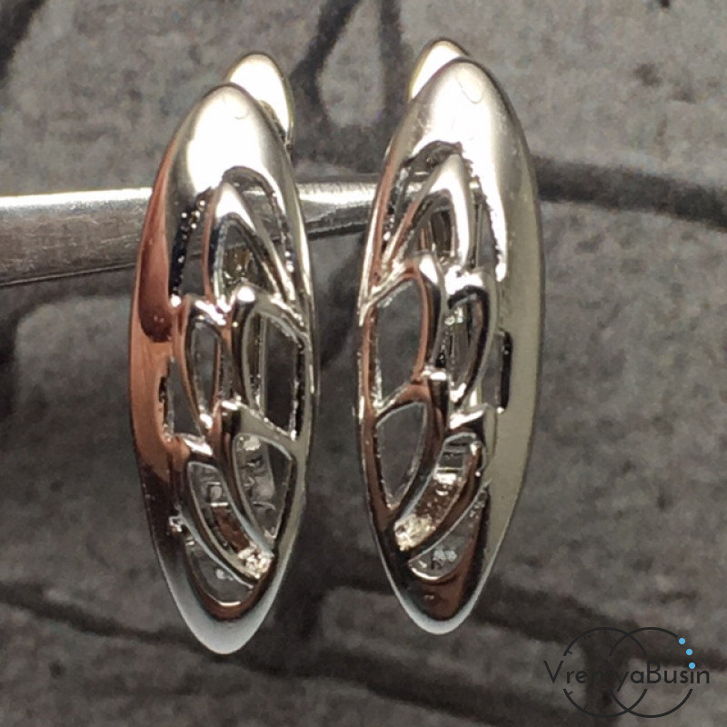 Швензы с английским замком. Латунь с родиевым покрытием 