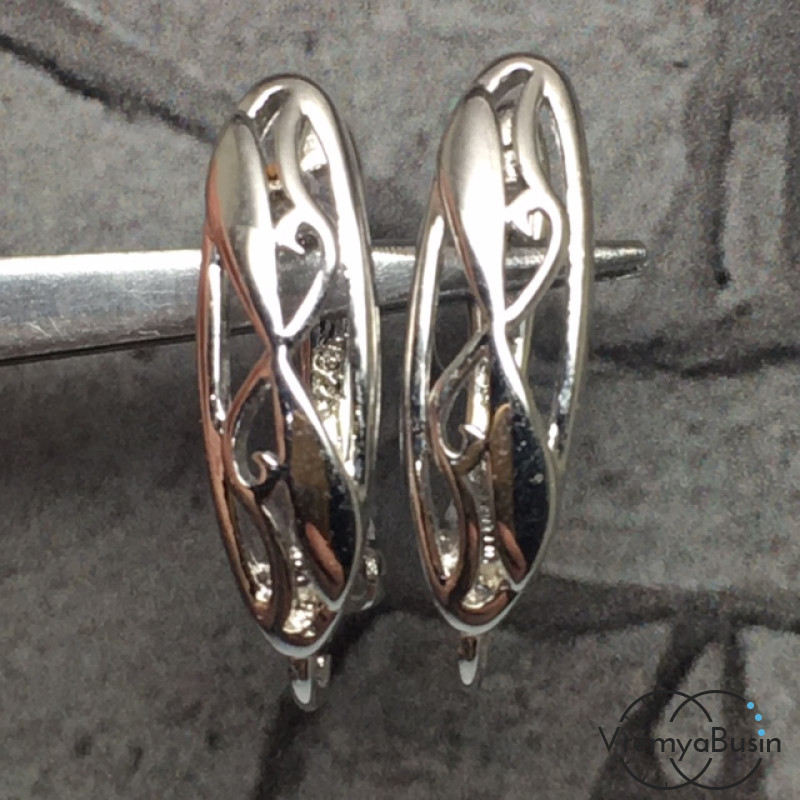 Швензы с английским замком. Латунь с родиевым покрытием 