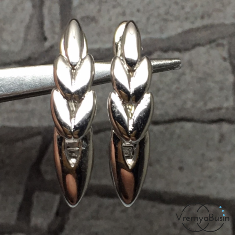 Швензы с английским замком. Латунь с родиевым покрытием 