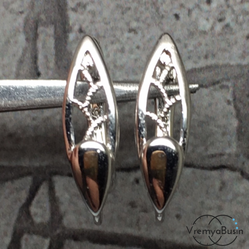 Швензы с английским замком. Латунь с родиевым покрытием 