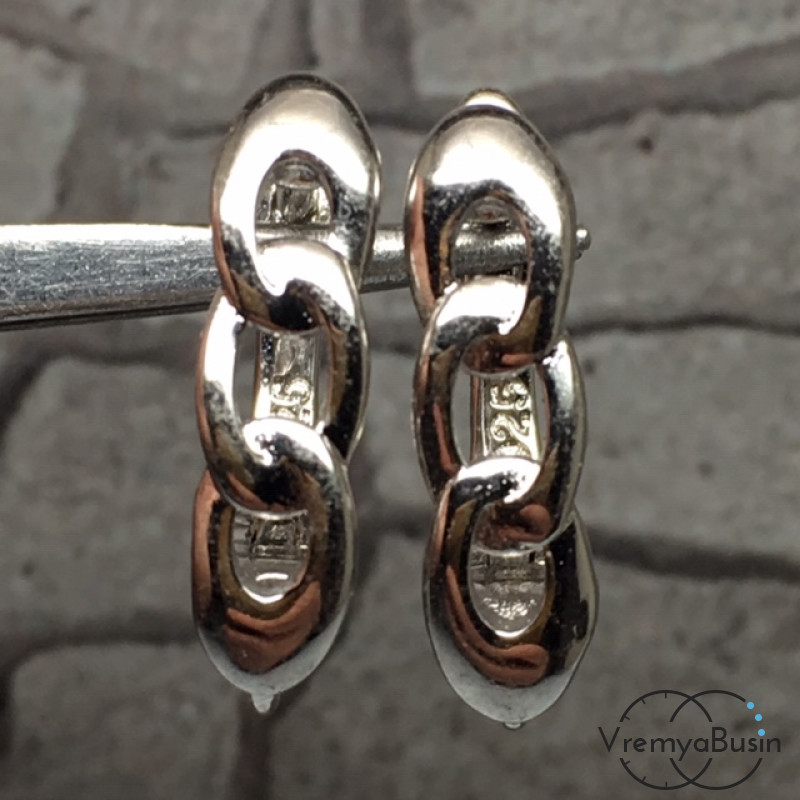 Швензы с английским замком. Латунь с родиевым покрытием 