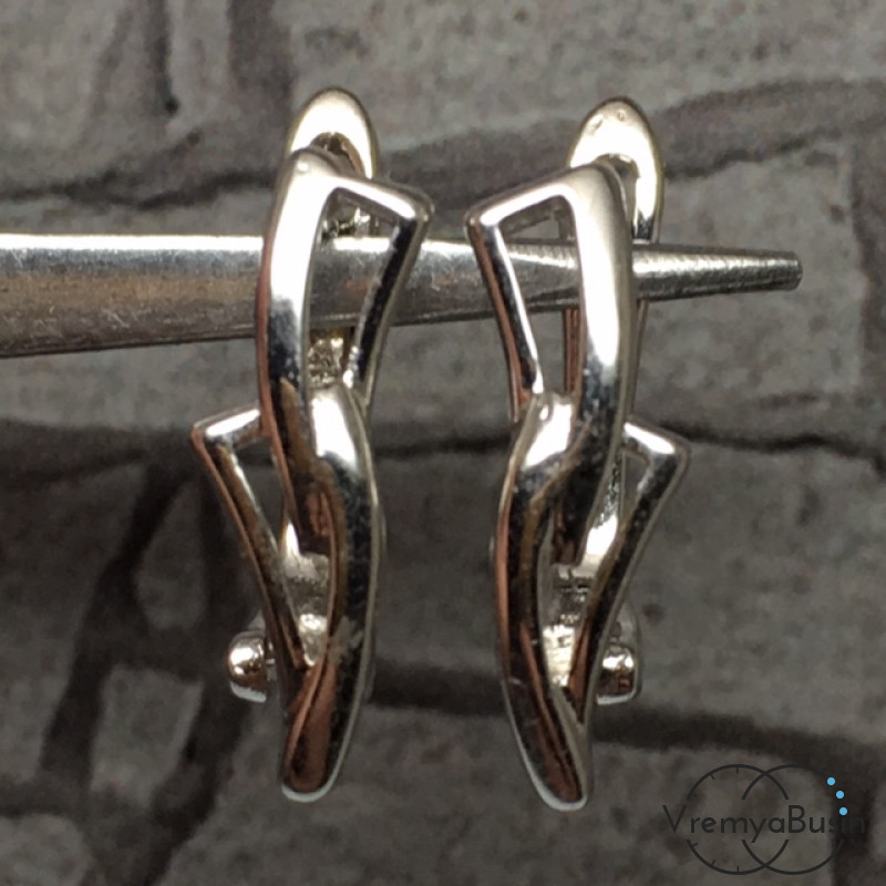 Швензы с английским замком. Латунь с родиевым покрытием 