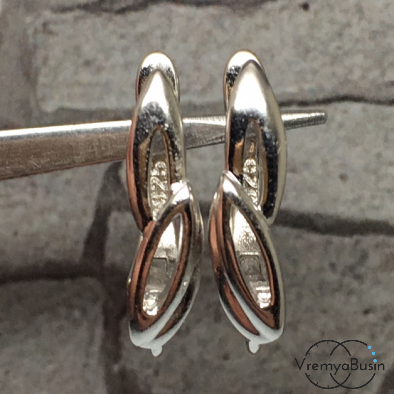 Швензы с английским замком. Латунь с родиевым покрытием 