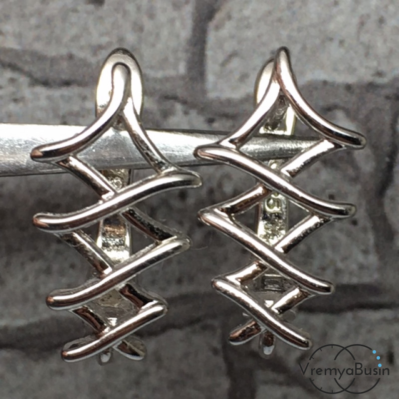 Швензы с английским замком. Латунь с родиевым покрытием 