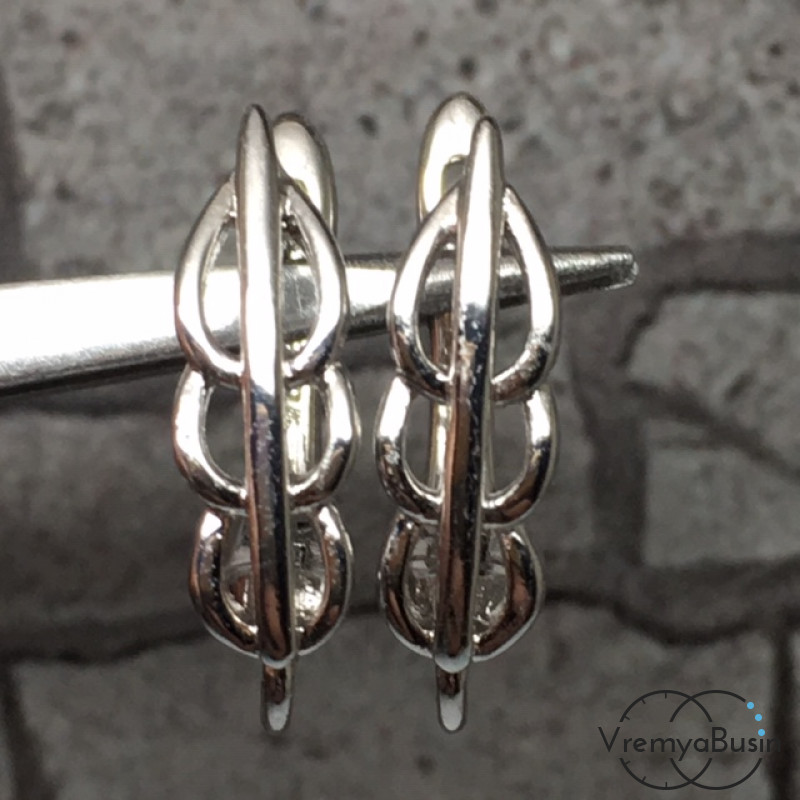 Швензы с английским замком. Латунь с родиевым покрытием 