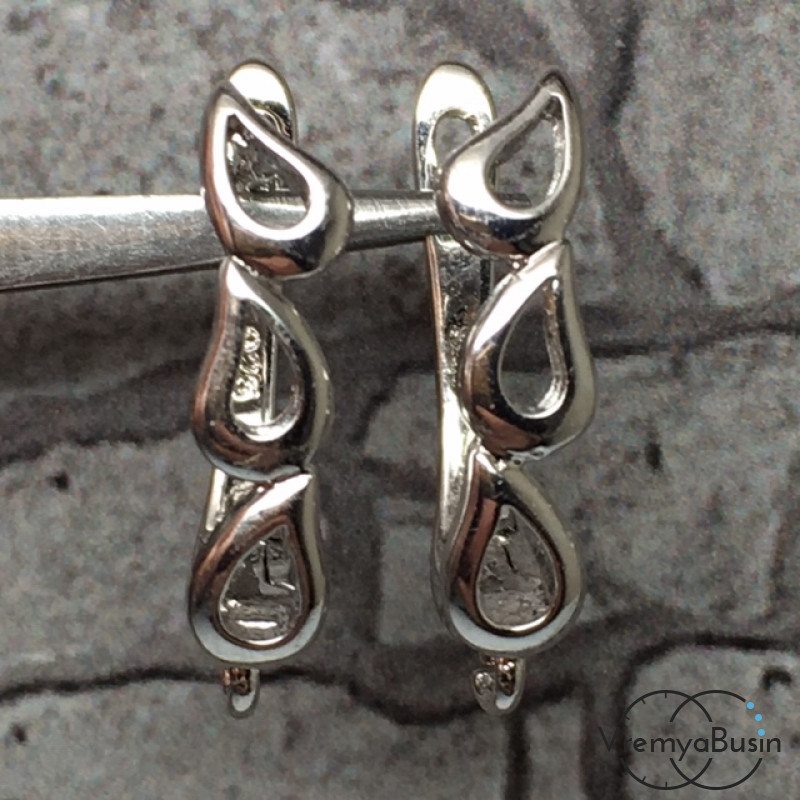 Швензы с английским замком. Латунь с родиевым покрытием 