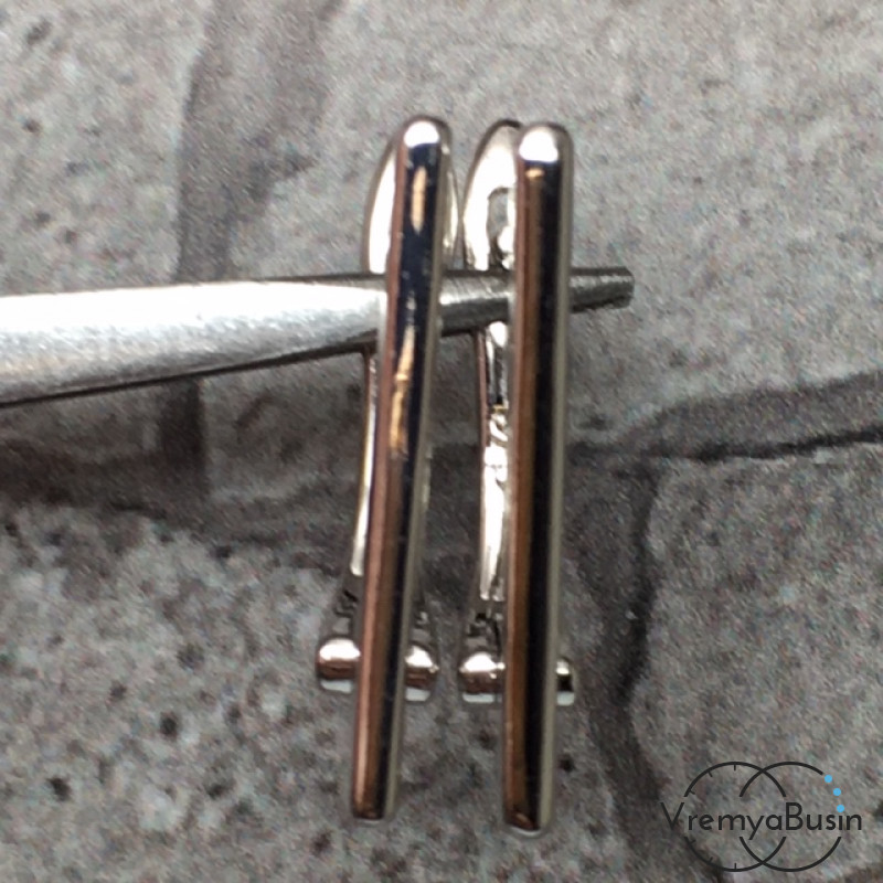 Швензы с английским замком. Латунь с родиевым покрытием 