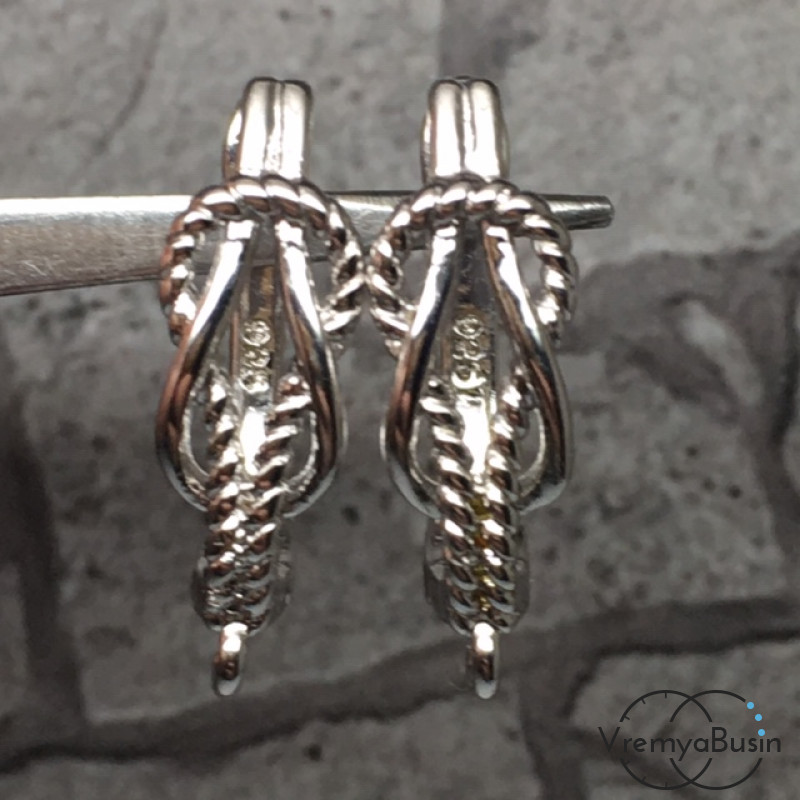 Швензы с английским замком. Латунь с родиевым покрытием 