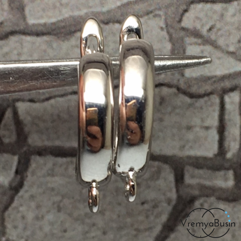 Швензы с английским замком. Латунь с родиевым покрытием 