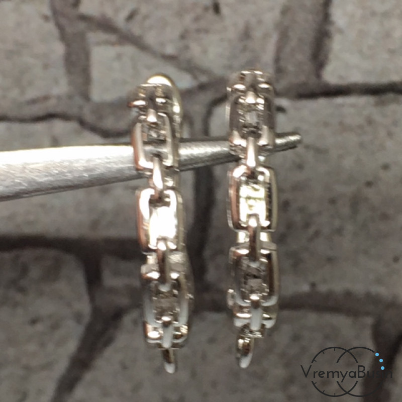 Швензы с английским замком. Латунь с родиевым покрытием 