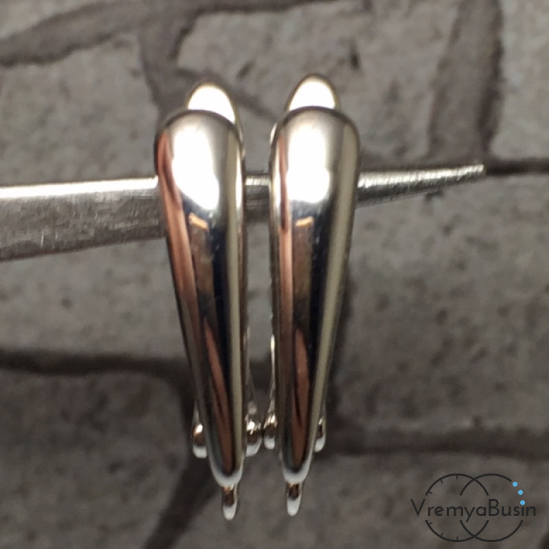 Швензы с английским замком. Латунь с родиевым покрытием 