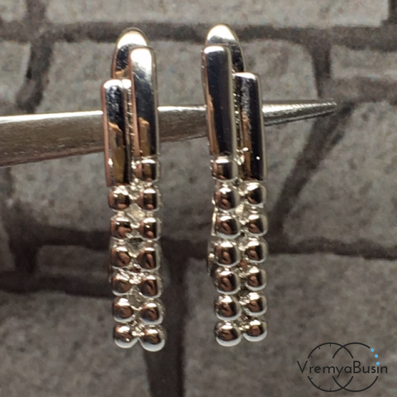 Швензы с английским замком. Латунь с родиевым покрытием 