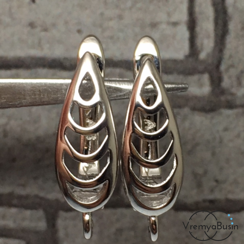 Швензы с английским замком. Латунь с родиевым покрытием 