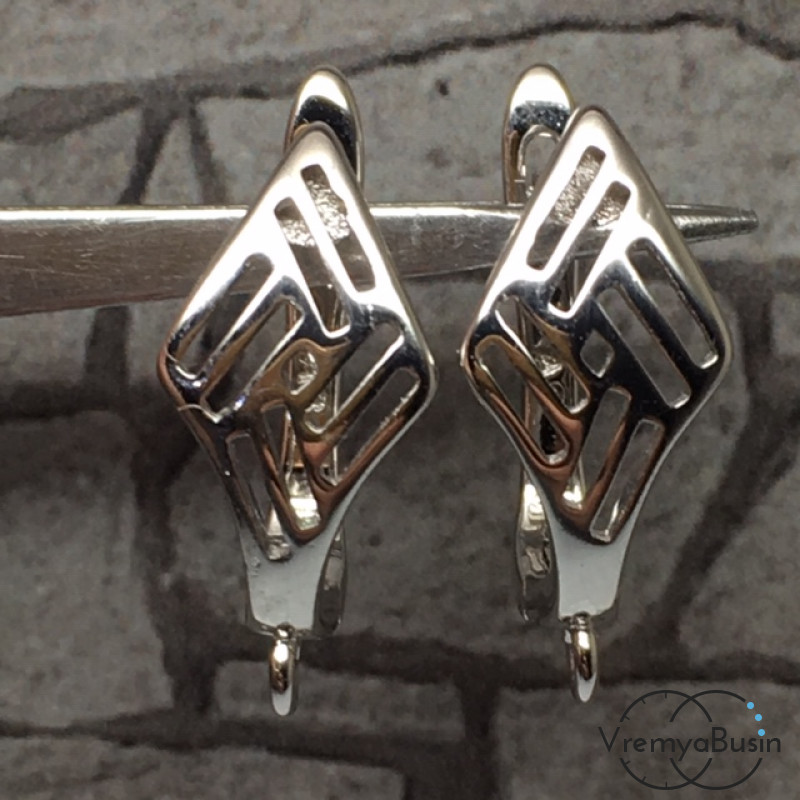 Швензы с английским замком. Латунь с родиевым покрытием 