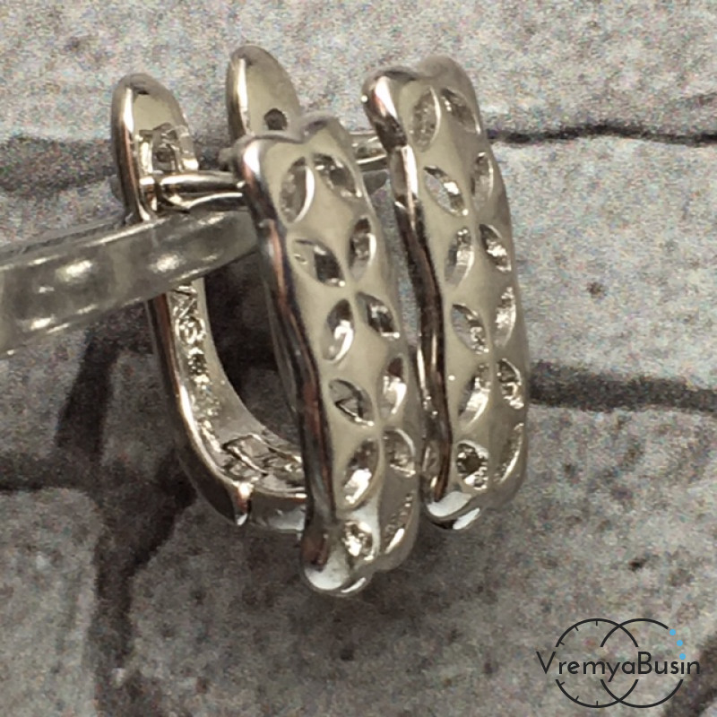 Швензы с английским замком. Латунь с родиевым покрытием 