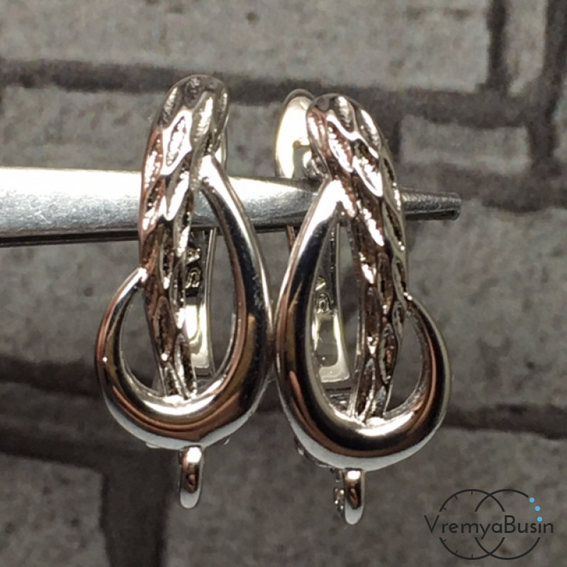 Швензы с английским замком. Латунь с родиевым покрытием 