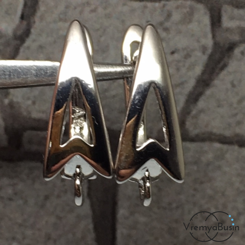 Швензы с английским замком. Латунь с родиевым покрытием 