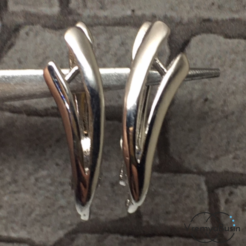 Швензы с английским замком. Латунь с родиевым покрытием 