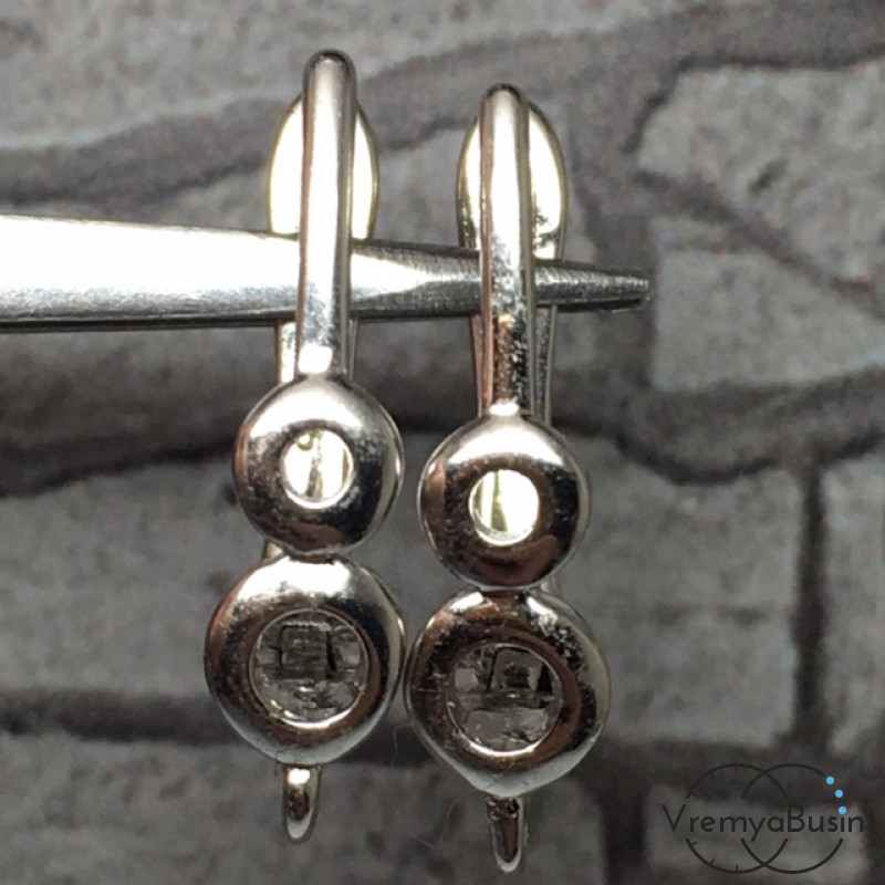 Швензы с английским замком. Латунь с родиевым покрытием 