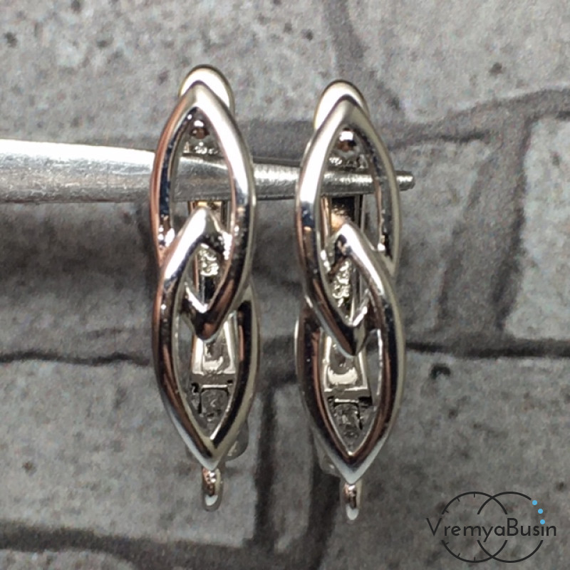 Швензы с английским замком. Латунь с родиевым покрытием 