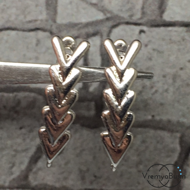 Швензы с английским замком. Латунь с родиевым покрытием 