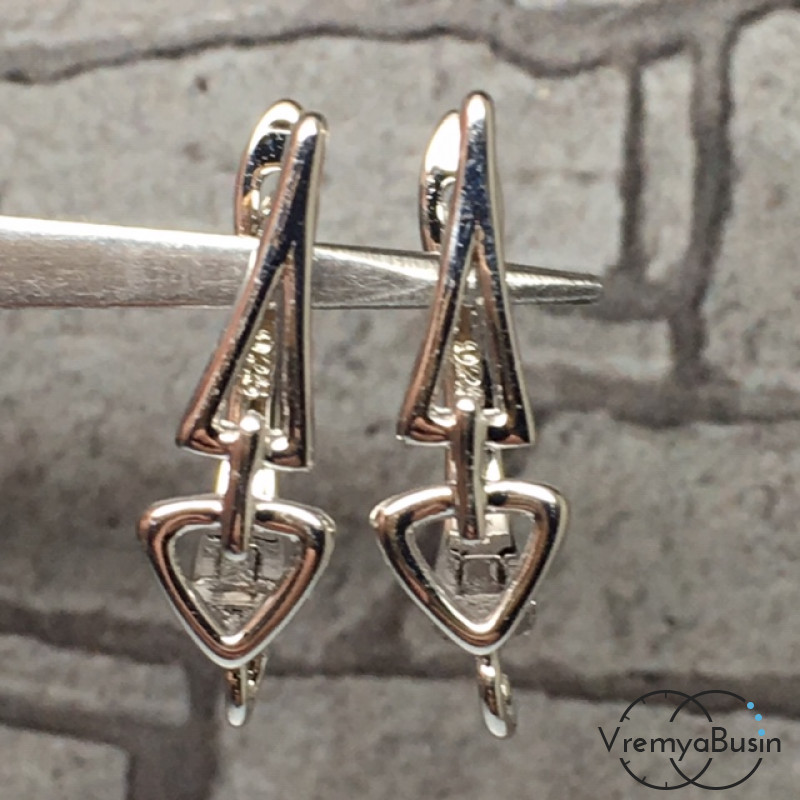 Швензы с английским замком. Латунь с родиевым покрытием 