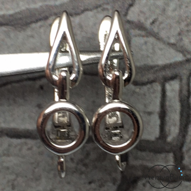 Швензы с английским замком. Латунь с родиевым покрытием 