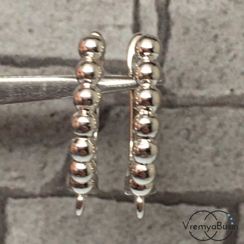 Швензы с английским замком. Латунь с родиевым покрытием 