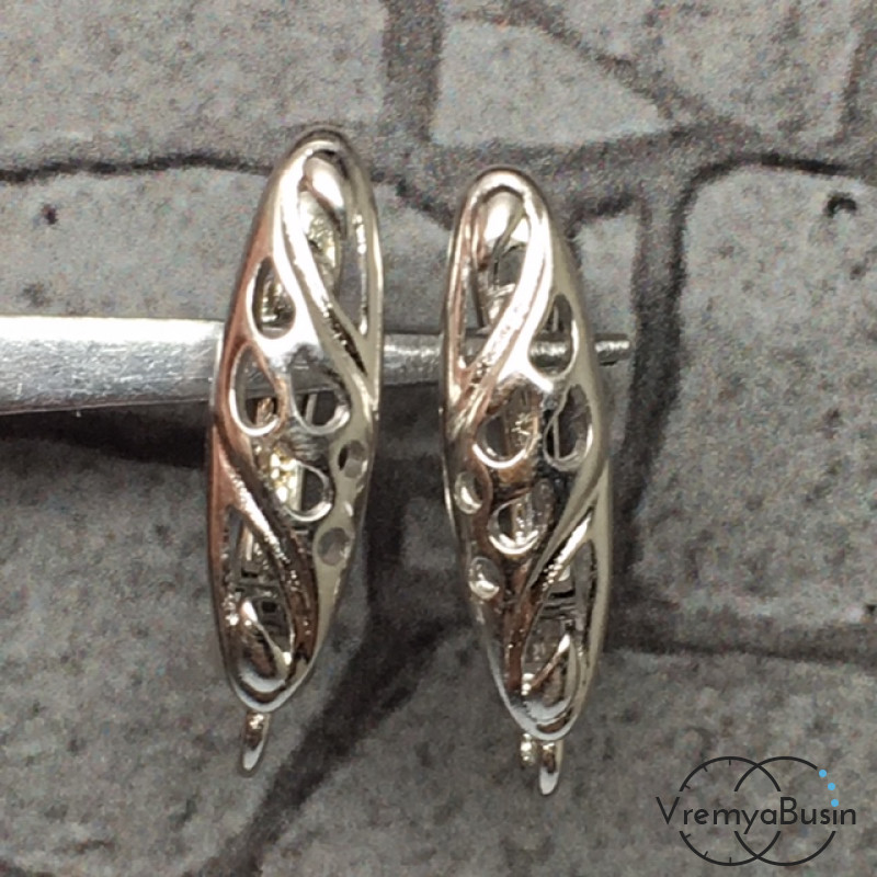 Швензы с английским замком. Латунь с родиевым покрытием 