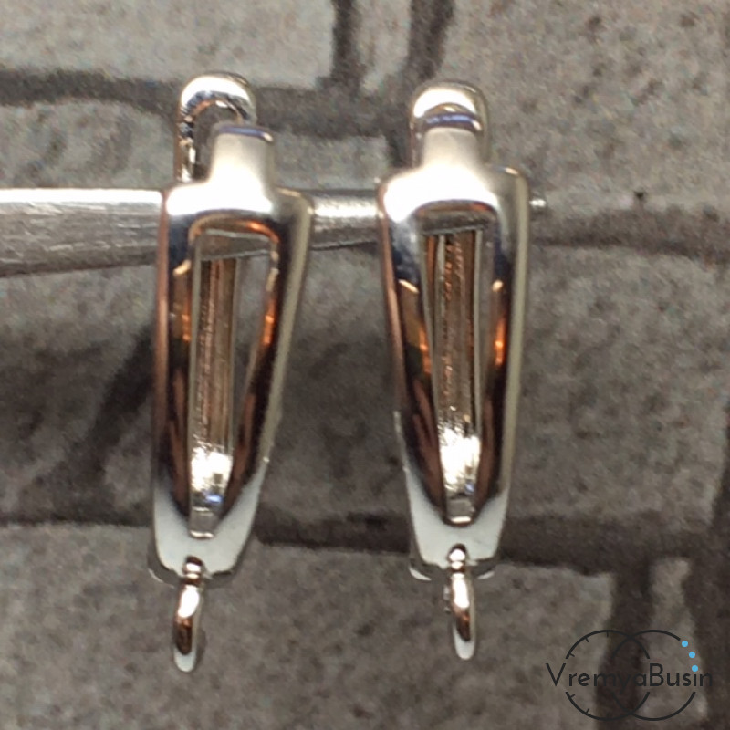 Швензы с английским замком. Латунь с родиевым покрытием 