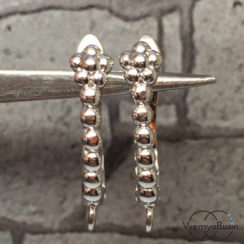 Швензы с английским замком. Латунь с родиевым покрытием 