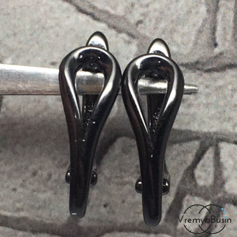 Швензы с английским замком. Латунь с черным родиевым покрытием 